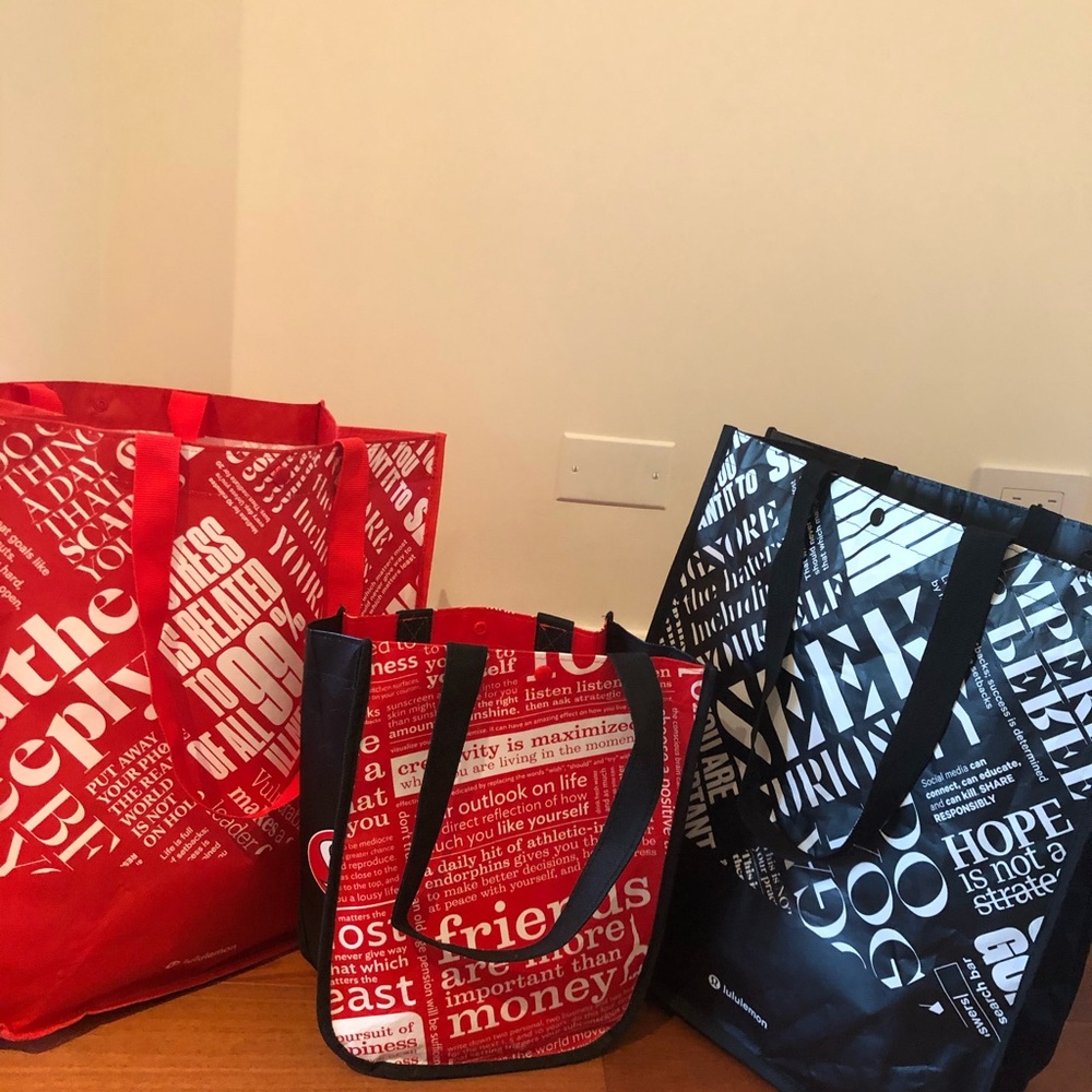 3 lululemon Reusable tote gym Bags